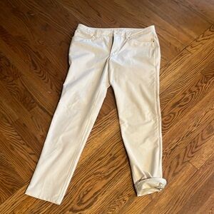 Lululemon ABC Warpstreme Pants Mens light beige Stretch Performance Fit 36/32
